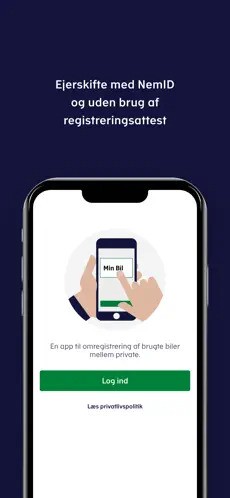 Ejerskifte-appens startskærm om ejerskifte med MitID uden fysisk registreringsattest